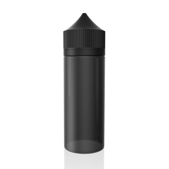 Dee Govind - 120ML PET Unicorn Bottle with CRC & Tamper Evident Seal (Solid Black with Solid Black Cap) 1 Dee Govind - 120ML PET Unicorn Bottle with CRC & Tamper Evident Seal (Solid Black with Solid Black Cap) 1